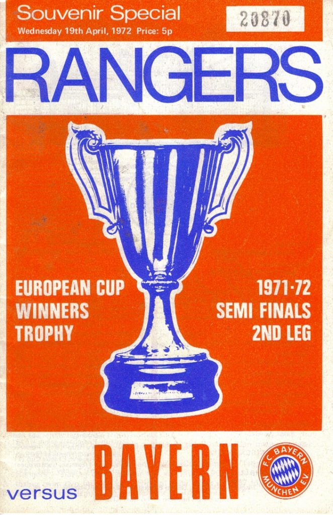 1972 Cup Winners Cup Semi Programme