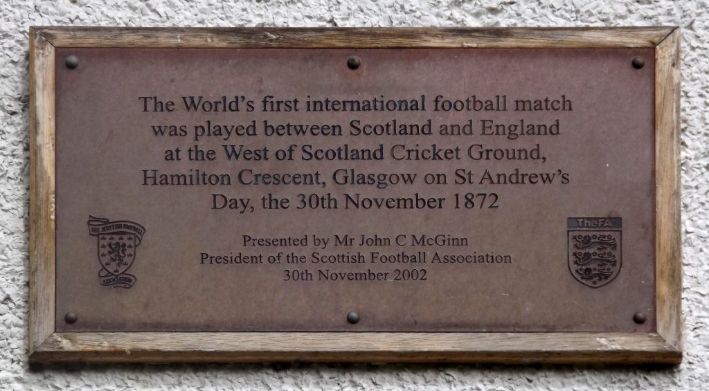 First International Match - Commemorative Plaque